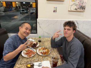 Dennis Yu and Jeff Pebley at dinner