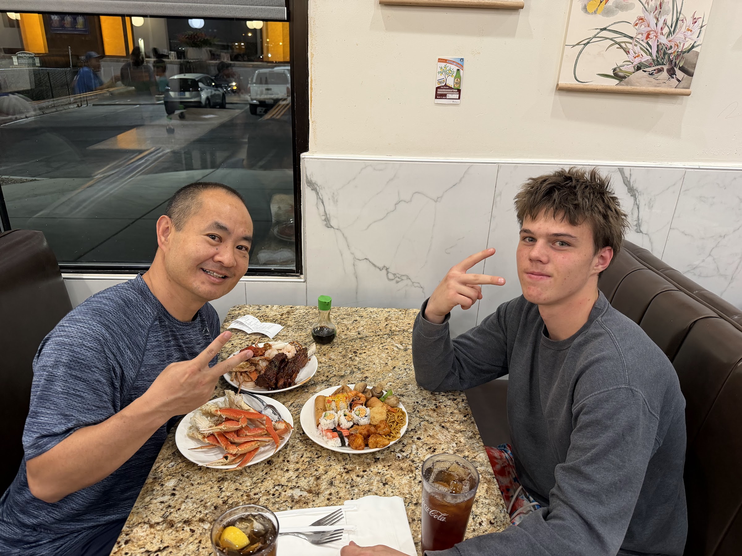 Dennis Yu and Jeff Pebley at dinner