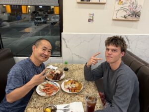 Dennis Yu and Jeff Pebley at dinner