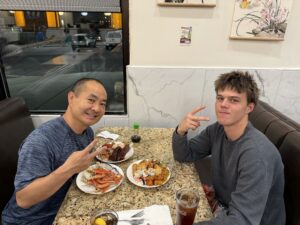 Dennis Yu and Jeff Pebley at dinner