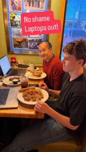 Dennis Yu and Jeff Pebley at dinner