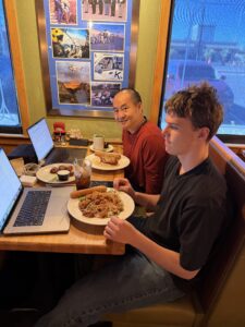 Dennis Yu and Jeff Pebley at dinner