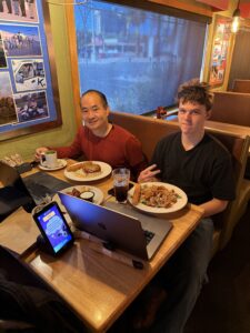 Dennis Yu and Jeff Pebley at dinner