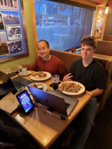 Dennis Yu and Jeff Pebley at dinner