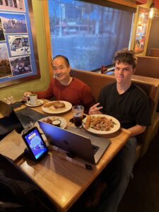Dennis Yu and Jeff Pebley at dinner